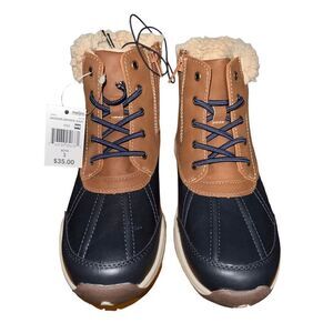 FALLS CREEK JACKSON BROWN/NAVY BOOTS BOYS SIZE 3 NWB